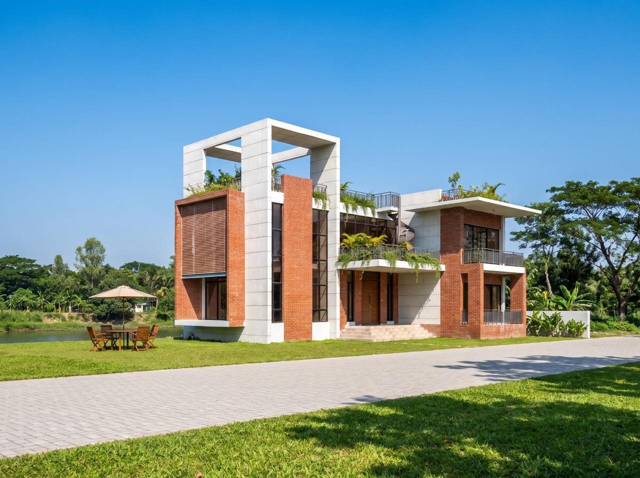 Mr. Saiful Residence - exterior facade, Munshiganj