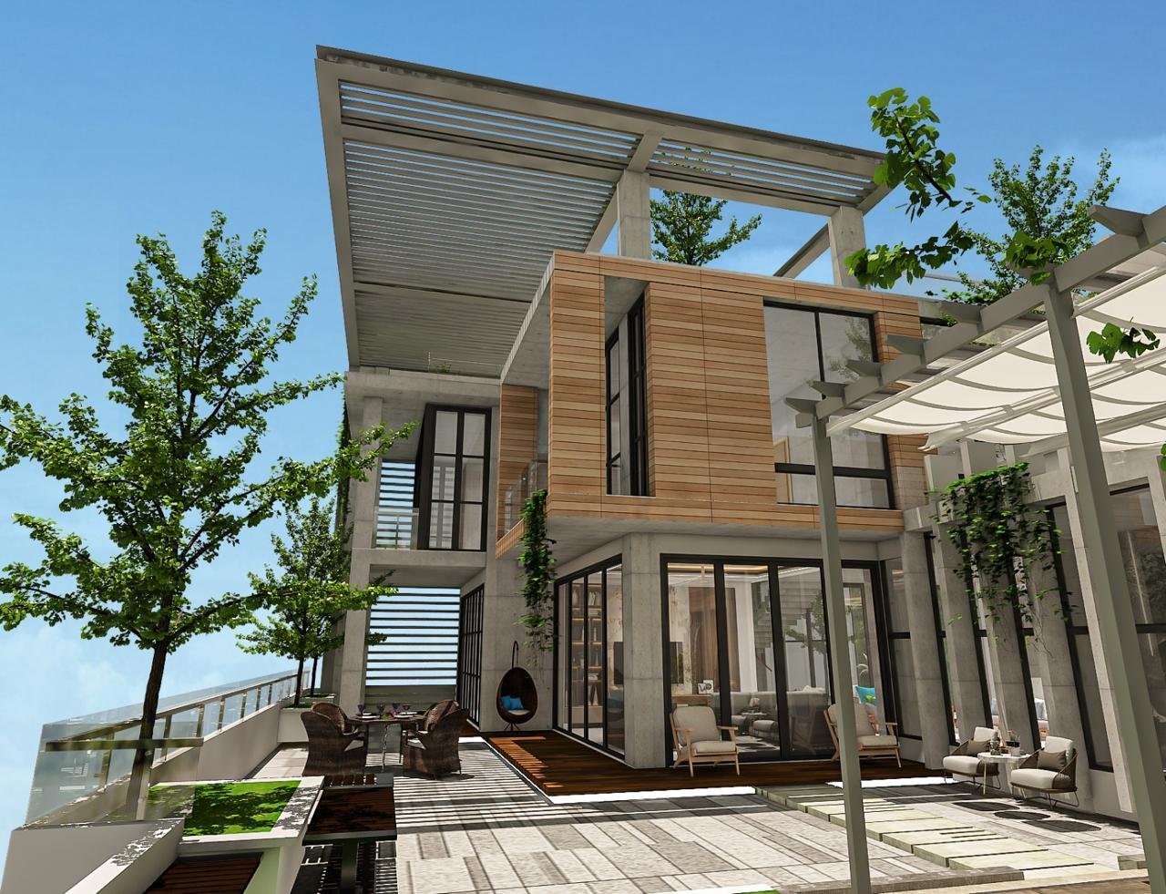 Penthouse for Sumon Saha - terrace exterior view