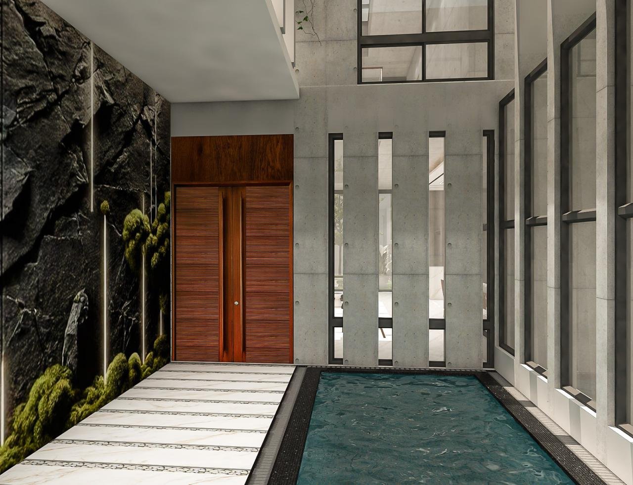 Penthouse for Sumon Saha - gazebo with water feature